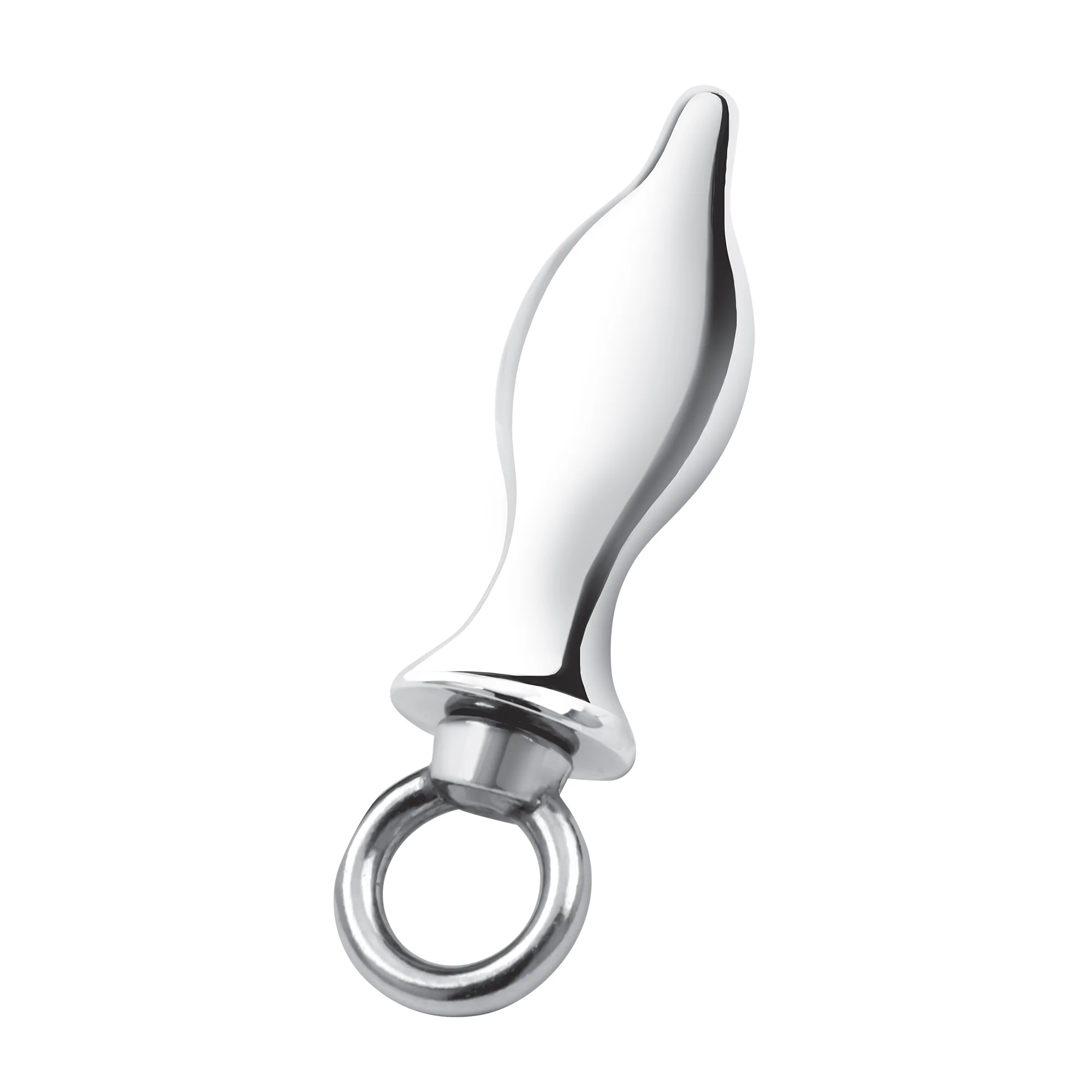 2.5" Stainless Steel Metal Tapered Butt Plug With Loop Hardware - Image 5