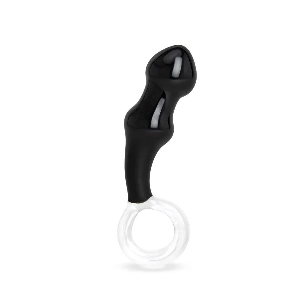 6" Black Beaded Butt Plug