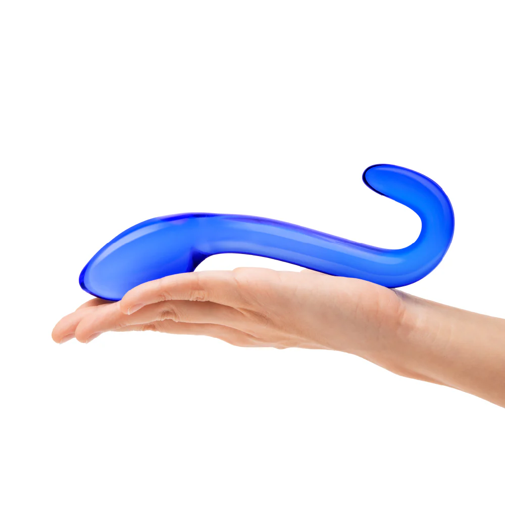 7.5” Blue G-Spot Glass Dildo - Image 3