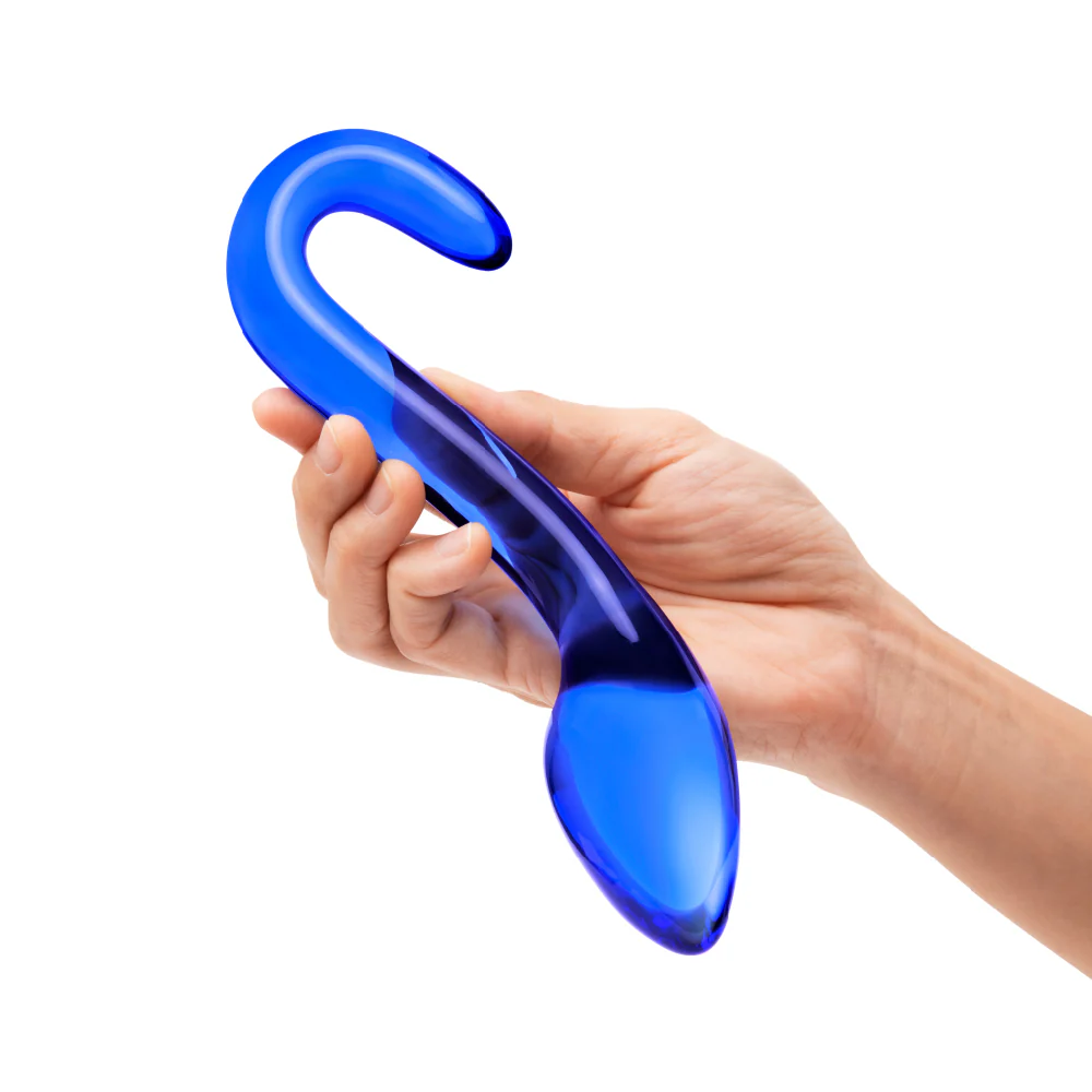 7.5” Blue G-Spot Glass Dildo - Image 4
