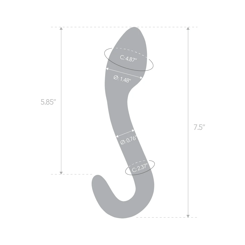 7.5” Blue G-Spot Glass Dildo - Image 5