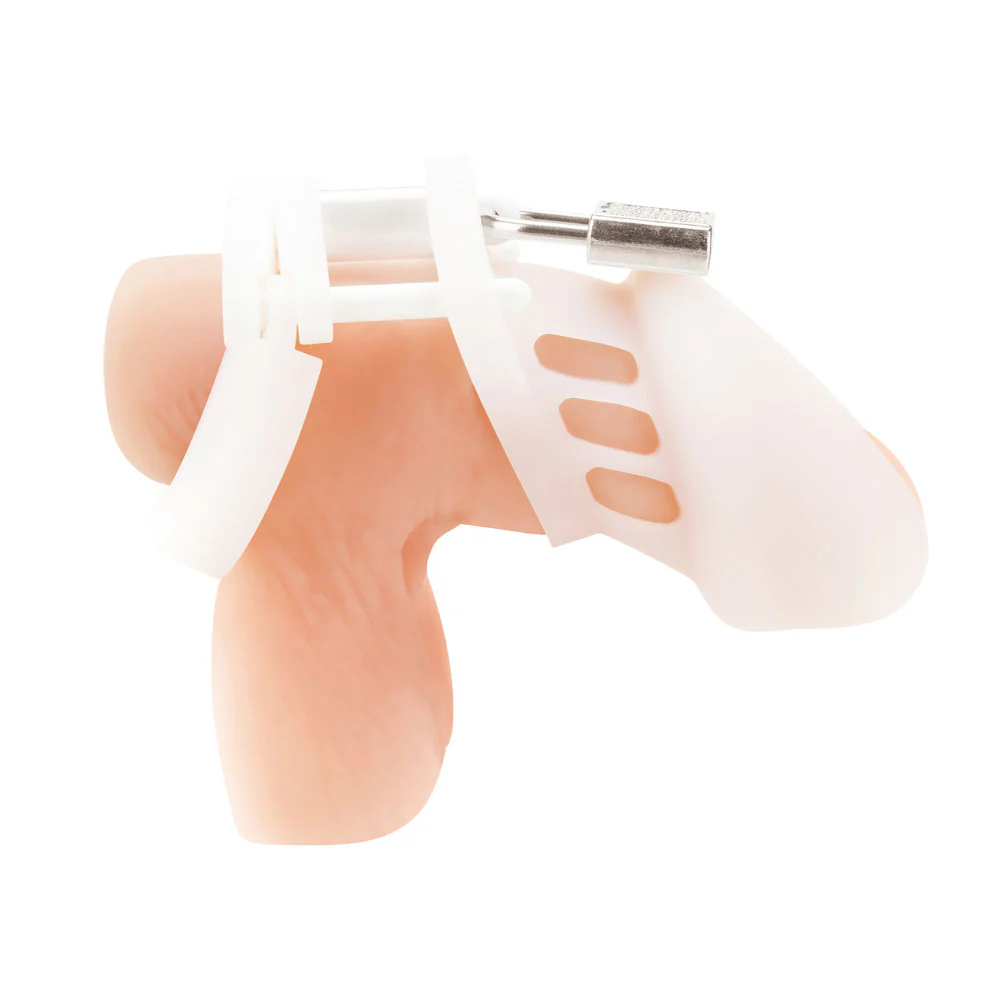 Silicone Chastity Cock Cage with Lock - Image 2