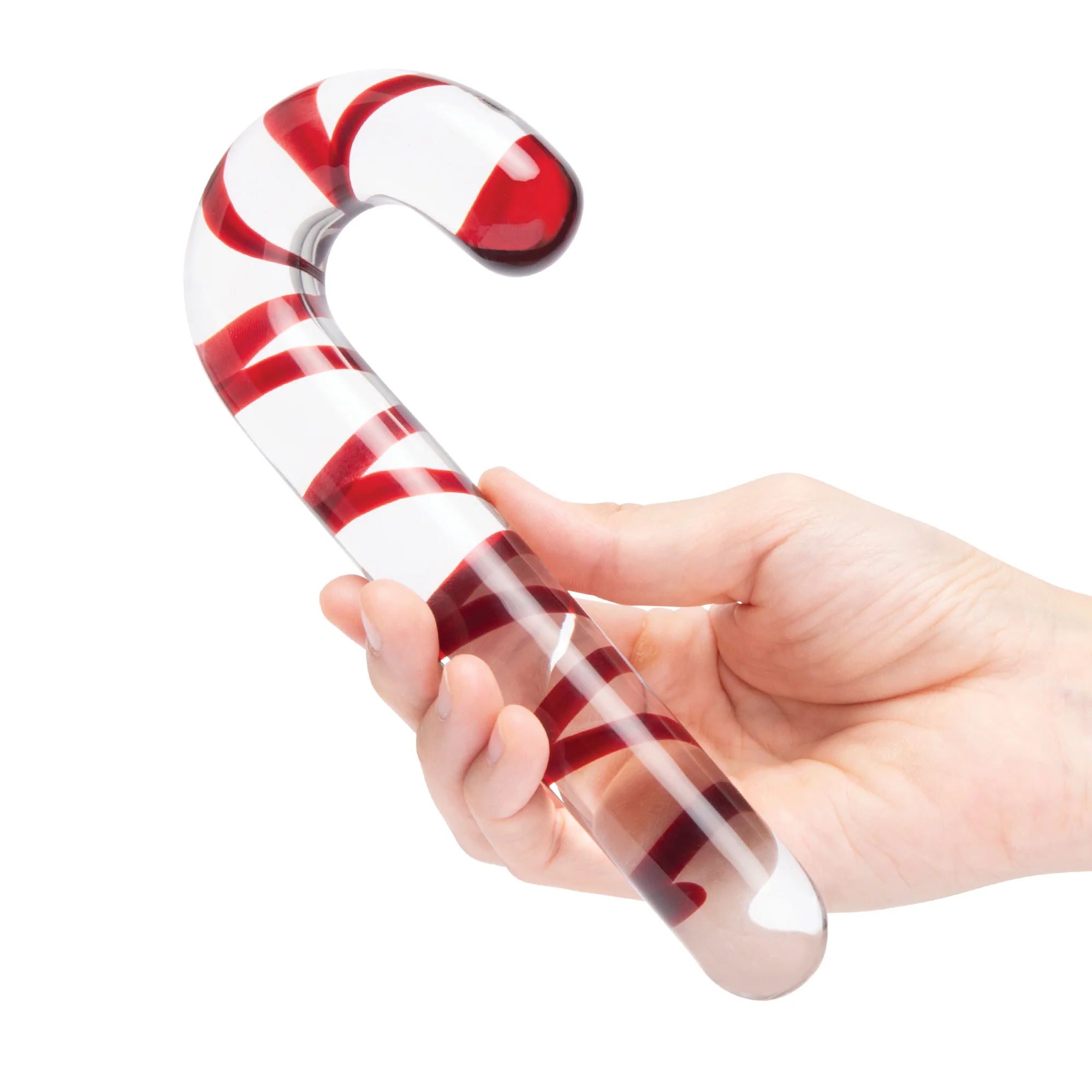 Candy Cane Dream 7.5" Glass Dildo - Image 3