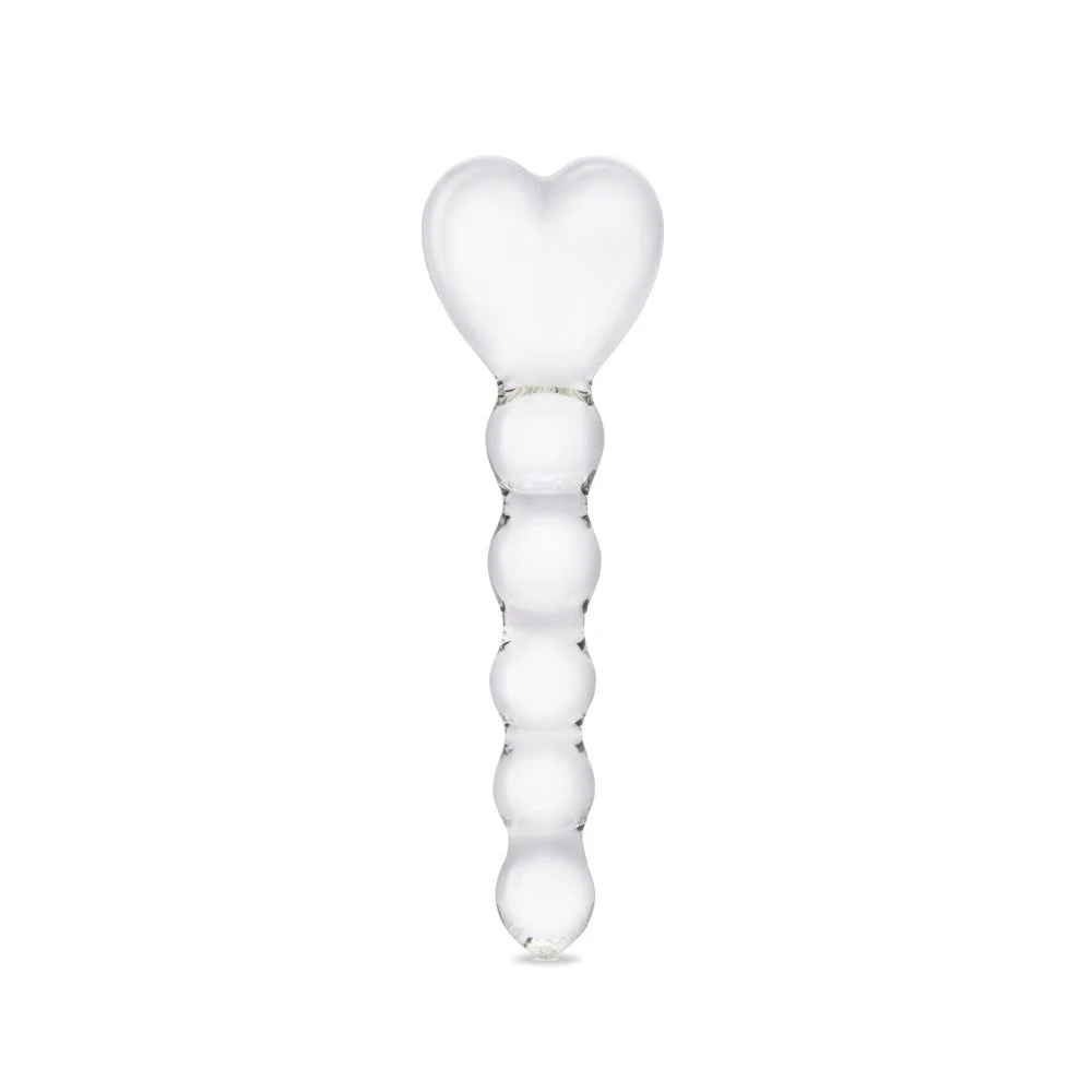 7.5" Heart Glass Anal Beads
