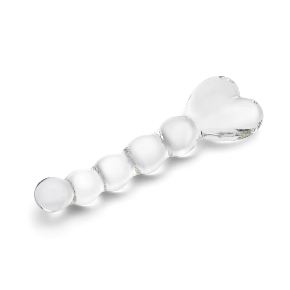 7.5" Heart Glass Anal Beads - Image 2