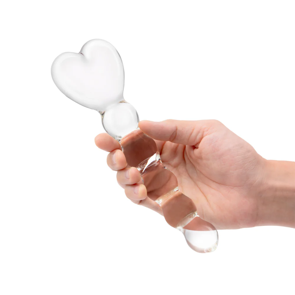 7.5" Heart Glass Anal Beads - Image 3