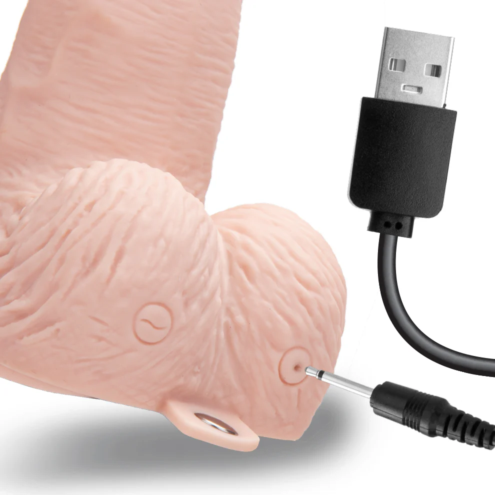 6" Rechargeable Strap-On Dildo With Balls - Image 8