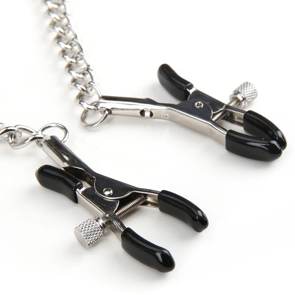 Bondage Collar With Nipple Clips - Image 6