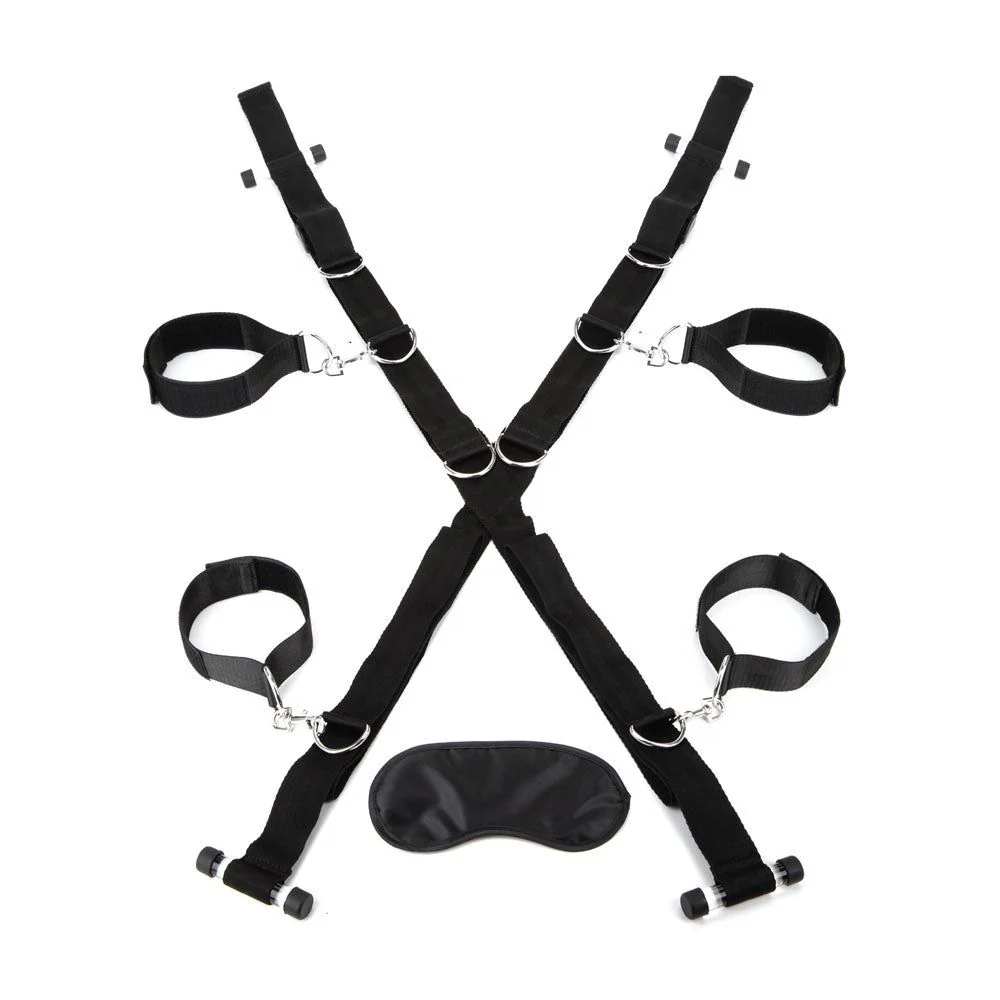 Over the Door Cross BDSM Handcuffs and Feet Cuffs