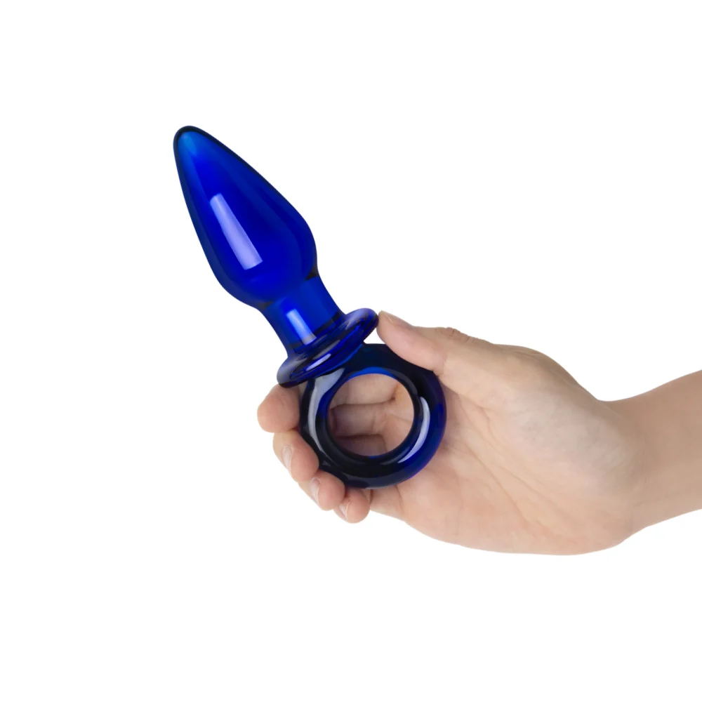 Ocean Blue Butt Plug with Ring - Image 4