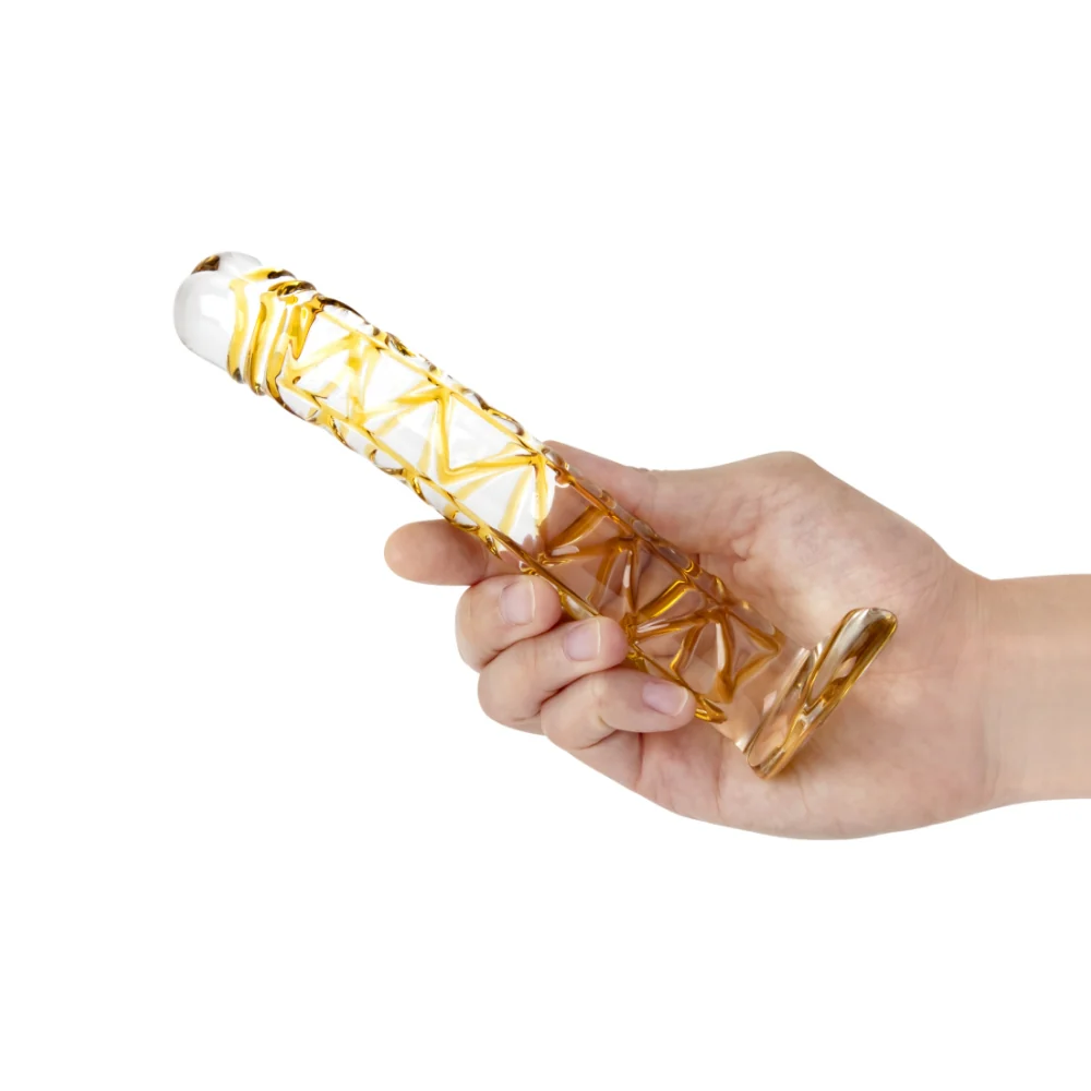 6.5" Orange Textured Penis Dildo - Image 4