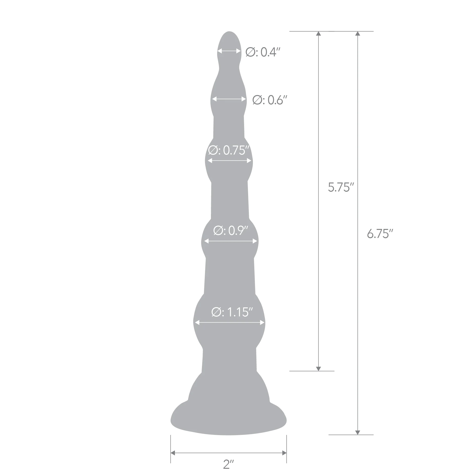 6.75" Anal Beads With Suction Base - Image 4