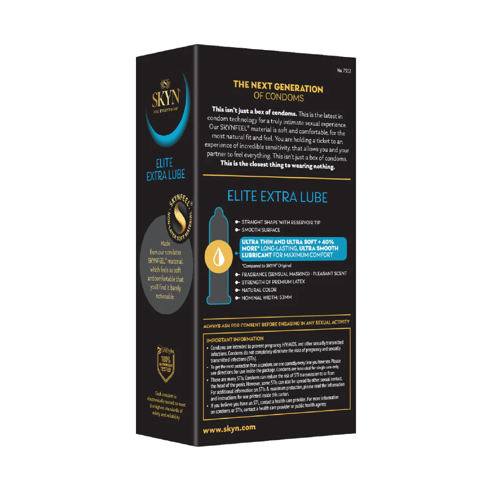 SKYN Elite Extra Lube 12 Count Non-Latex Condoms - Image 4