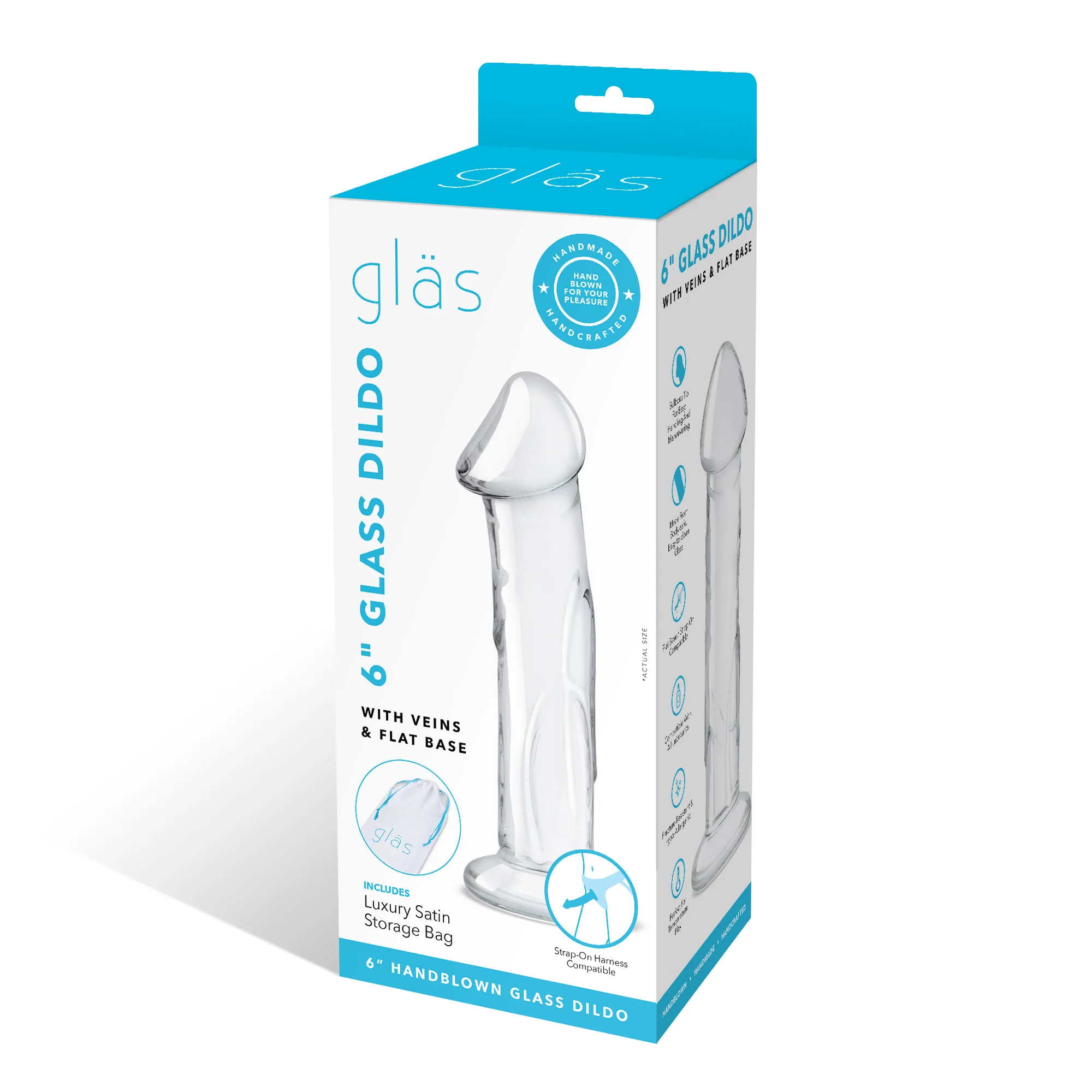 6" Veiny Dildo With Flat Base - Image 7