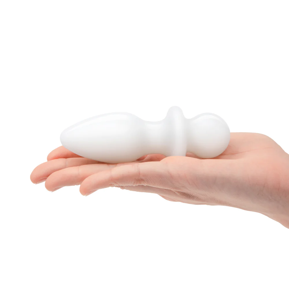 4.5” White Glass Butt Plug - Image 3