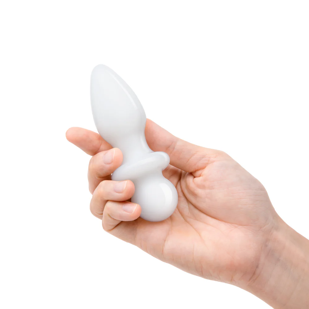 4.5” White Glass Butt Plug - Image 4