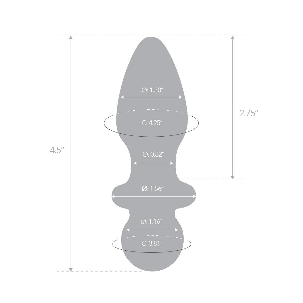 4.5” White Glass Butt Plug - Image 5